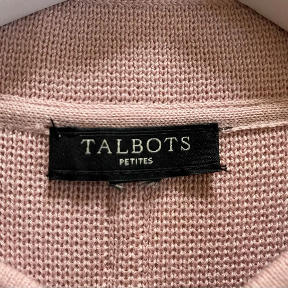 Talbots Dressy Knit Sweater Barbiecore Dusty Rose Pink Cardigan Size Medium